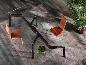 GLIDE - Fixed table with crystal top - Table by RIFLESSI
