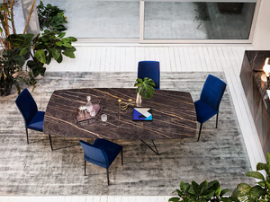 PEGASO - Fixed table with ceramic top - Table by RIFLESSI