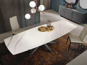 SHANGAI - Fixed and extending table with ceramic top - Table by RIFLESSI