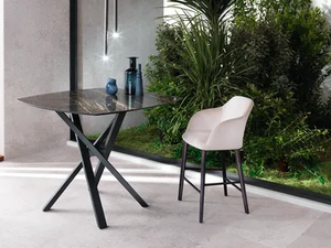 Shangai - Fixed high table with ceramic top - Table by RIFLESSI