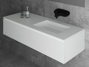 ALABAMA - Wall-mounted vanity unit with drawers - Washbasin cabinet by RILUXA