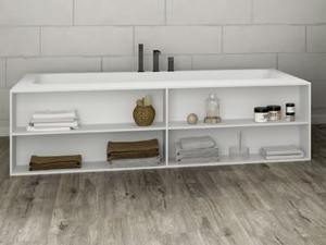 B-ROUND - Rectangular custom Corian® bathtub - Bathtub by RILUXA
