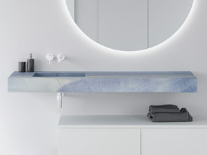 BLUE MACAUBA C2 - Single washbasin with integrated countertop - Washbasin by RILUXA