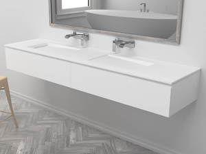CANADA - Double wall-mounted vanity unit - Washbasin cabinet by RILUXA