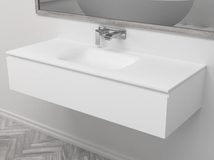 NEVADA - Single wall-mounted vanity unit with drawers - Washbasin cabinet by RILUXA