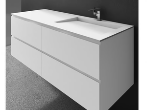 TENNESSEE - Single wall-mounted vanity unit with drawers - Washbasin cabinet by RILUXA