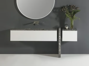Vanity unit - Single wall-mounted marble vanity unit - Washbasin cabinet by RILUXA