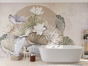 ZENLOTUS - Panoramic wallpaper with floral pattern - Wallpaper by Rimura