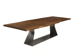 BEDROCK PLANK C - Rectangular table with solid wood top and iron base - Table by Riva 1920