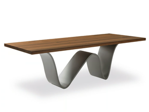 BREE E ONDA - Rectangular table with solid wood top and iron base - Table by Riva 1920