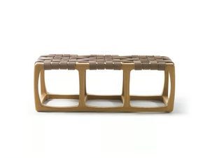 BUNGALOW BENCH - Solid wood and leather bench - Bench by Riva 1920