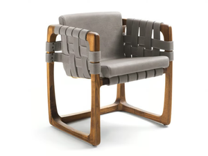 BUNGALOW DINING CHAIR - Upholstered fabric garden chair with teak structure - Chair by Riva 1920