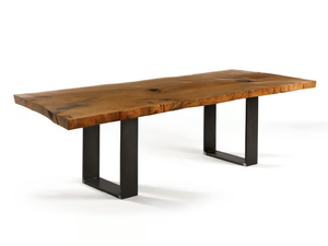 KAURI NEWTON - Rectangular table with Kauri solid wood and iron base - Table by Riva 1920