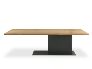 LIAM IRON - Rectangular dining table with solid wood top and iron base - Table by Riva 1920