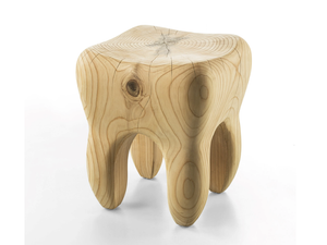 MOLAIRE - Low cedarwood stool - Stool by Riva 1920