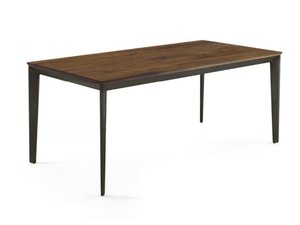 PRIME WOOD FIX - Rectangular table with solid wood top and iron base - Table by Riva 1920