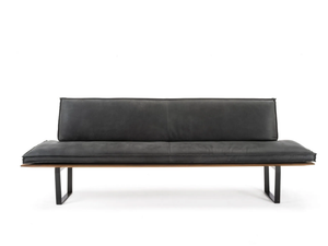 SEQUOIA - Upholstered leather bench with back - Bench by Riva 1920