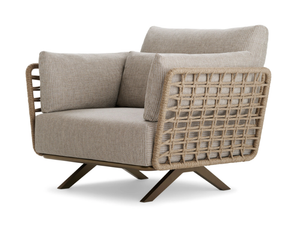 ARMÀN - Armchair woven with polyester rope and armrests - Armchair by Roberti