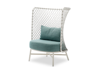 CHARME - High back armchair woven with polyester rope - Armchair by Roberti
