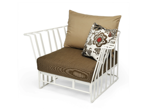 HAMPTONS GRAPHICS - Aluminium garden armchair with armrests - Armchair by Roberti
