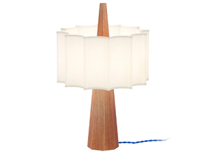 RAIN - Chestnut table lamp and fabric shade - Table lamp by Robin