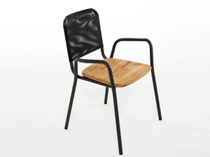 GUEST 001 - Chair in aluminum and teak with armrests - Chair by RODA