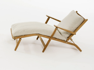 LEVANTE 008 - Folding teak chaise longue with armrests - Chair by RODA