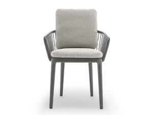 ROLF BENZ 232 YOKO - Upholstered aluminium garden chair with armrests - Chair by Rolf Benz