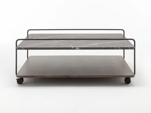 ROLF BENZ 931 - Rectangular marble coffee table with castors - Coffee table by Rolf Benz