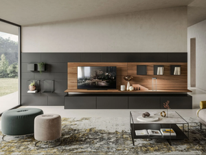 BENCH - Modular wooden and metal TV cabinet with drawers - Cabinet by Ronda Design