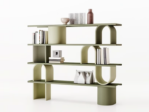 LIBERA ROUND - Sectional metal and wood bookcase - Cabinet by Ronda Design
