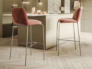 MANTRA - Upholstered stool with back - Stool by Ronda Design
