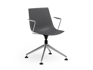 BLAQ 479 - Swivel with 4-spoke base plastic chair with armrests - Chair by Rosconi