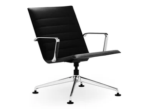 BLAQ LOUNGE - Swivel with 4-spoke base easy chair with armrests - Armchair by Rosconi