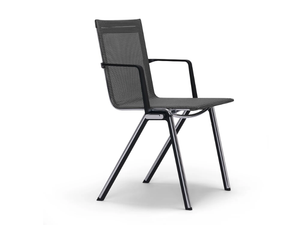 BLAQ - Stackable chair with armrests - Chair by Rosconi