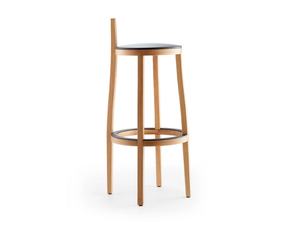 LI-LITH - High wooden stool with footrest - Stool by Rosconi