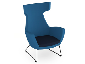 LOUNGE 620 - Sled base fabric armchair with headrest - Armchair by Rosconi