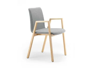 PAN - Stackable upholstered chair with armrests - Chair by Rosconi