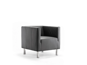 ULTIMO - Leather easy chair with armrests - Armchair by Rosconi
