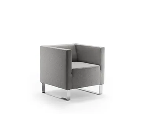 ULTIMO - Sled base fabric easy chair with armrests - Armchair by Rosconi