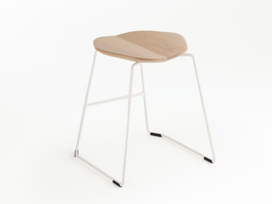 DUET - Sled base low stool with footrest - Stool by Ross Gardam