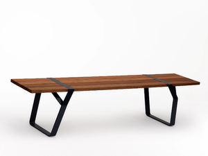 FLINT - Steel and wood bench - Bench by Ross Gardam