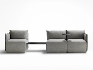 PLACE - Sectional fabric sofa with integrated table - Sofa by Ross Gardam