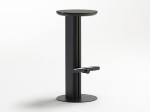 ROOK - High oak stool with footrest - Stool by Ross Gardam