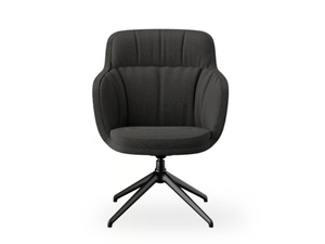 CLEO MINI - Swivel fabric easy chair with armrests - Armchair by ROSSIN