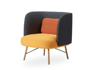 ELBA - Fabric easy chair with armrests - Armchair by ROSSIN