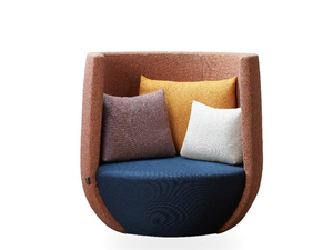 NIDO - Swivel upholstered fabric armchair - Armchair by ROSSIN