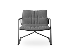 SIGNA - Sled base fabric easy chair with armrests - Armchair by ROSSIN