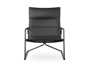 SIGNA - Sled base leather easy chair with armrests - Armchair by ROSSIN