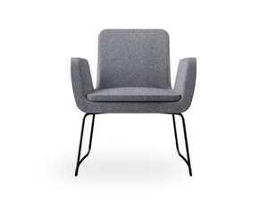 SOFIE - Sled base fabric easy chair with armrests - Armchair by ROSSIN